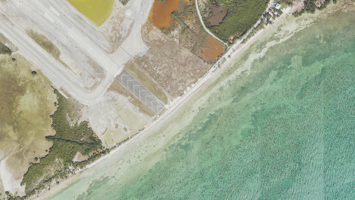 Aerial view of Boca Chica Beach in Key West, Florida, shoreline and surroundings, USDA NAIP imagery from May 2023