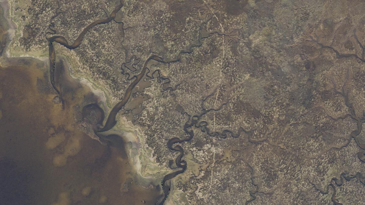 Aerial view of Bonita Beach in Florida, shoreline and surroundings, USDA NAIP imagery from May 2023