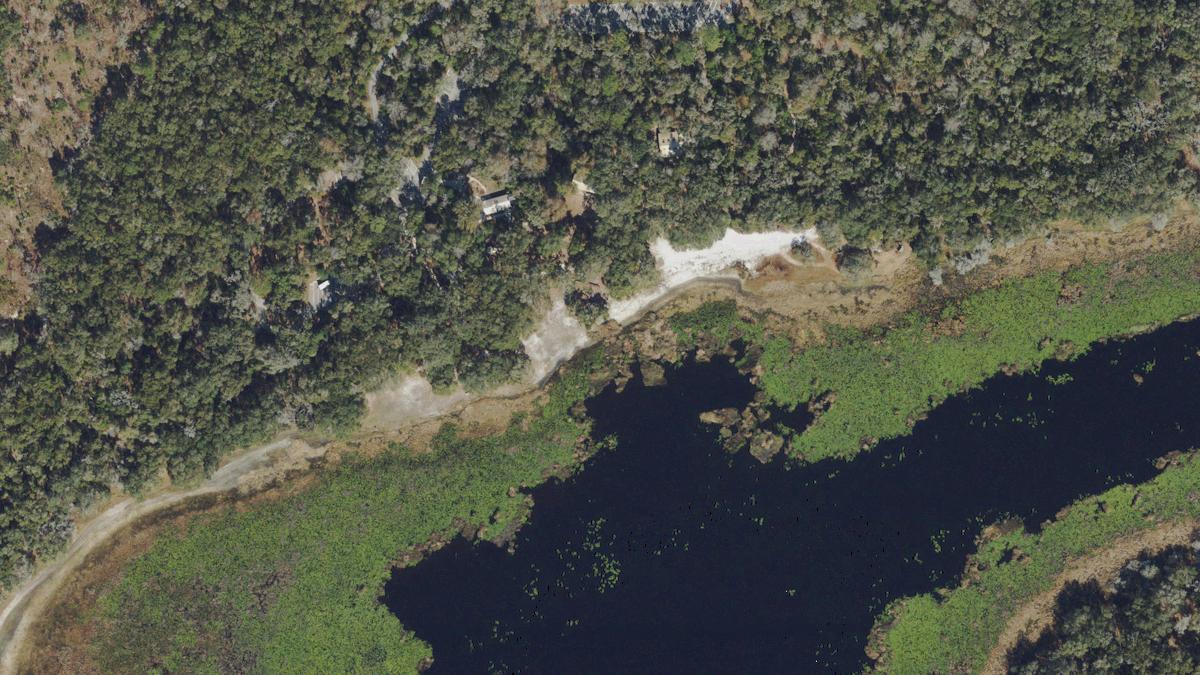 Aerial view of Fort Cooper Beach in Florida, shoreline and surroundings, USDA NAIP imagery from May 2023
