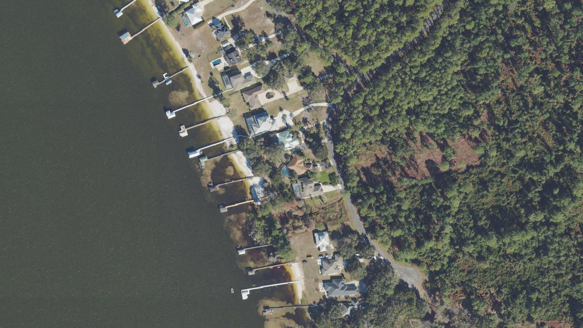 Aerial view of Hampton Beach in Florida, shoreline and surroundings, USDA NAIP imagery from May 2023