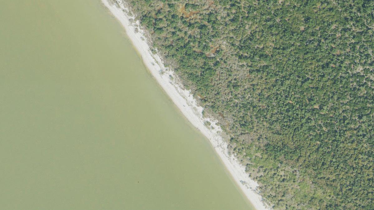 Aerial view of Highland Beach in Florida, shoreline and surroundings, USDA NAIP imagery from May 2023