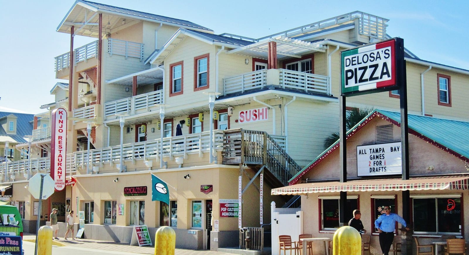 Hubbard's Beach: beachfront boardwalk buildings with restaurants and shops