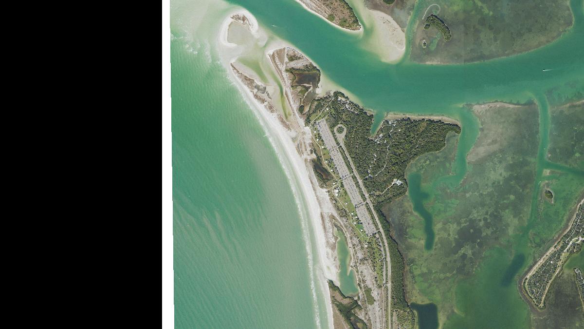 Aerial view of North Beach in St. Pete Beach, Florida, shoreline and surroundings, USDA NAIP imagery from May 2023