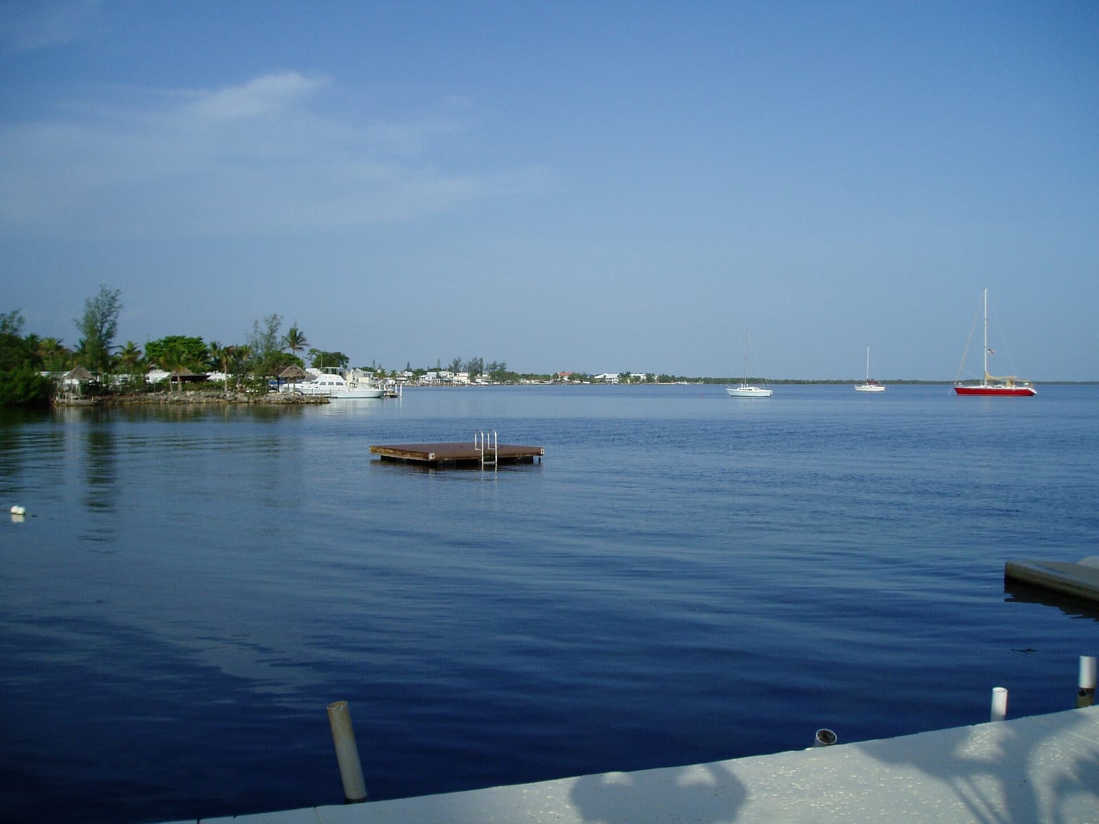 North Beach: harbor with sailboats, residential buildings, and calm blue water